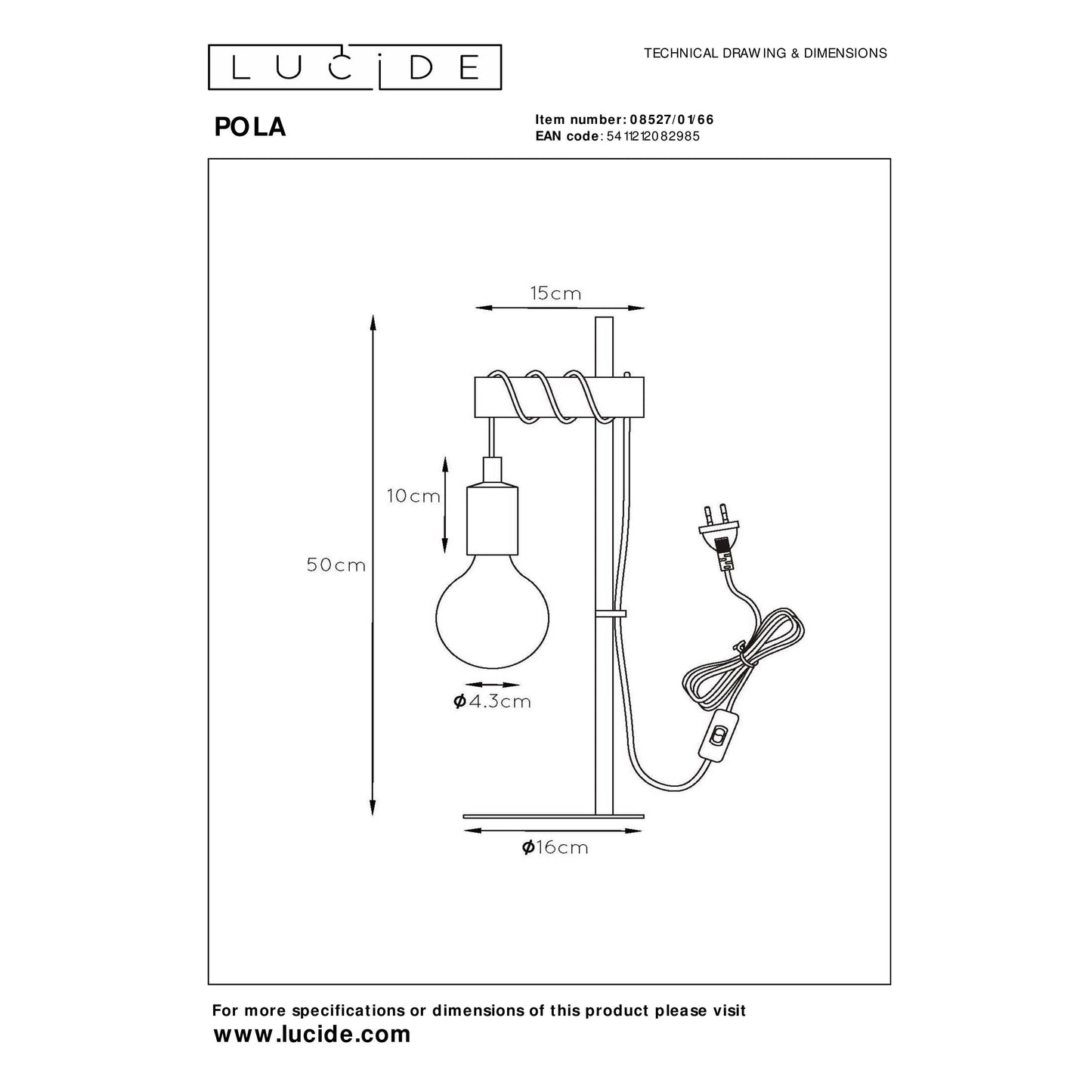 Lucide POLA - Table lamp Children - Ø 15 cm - 1xE27 - Pink