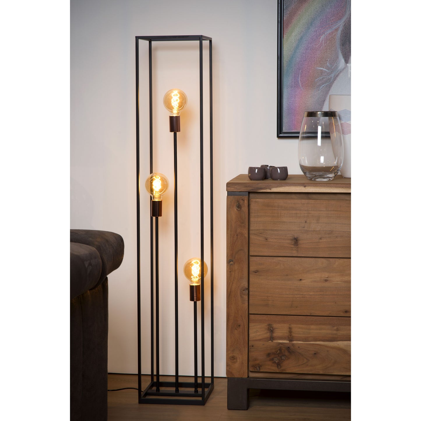 Lucide ARTHUR - Floor lamp - 3xE27 - Black