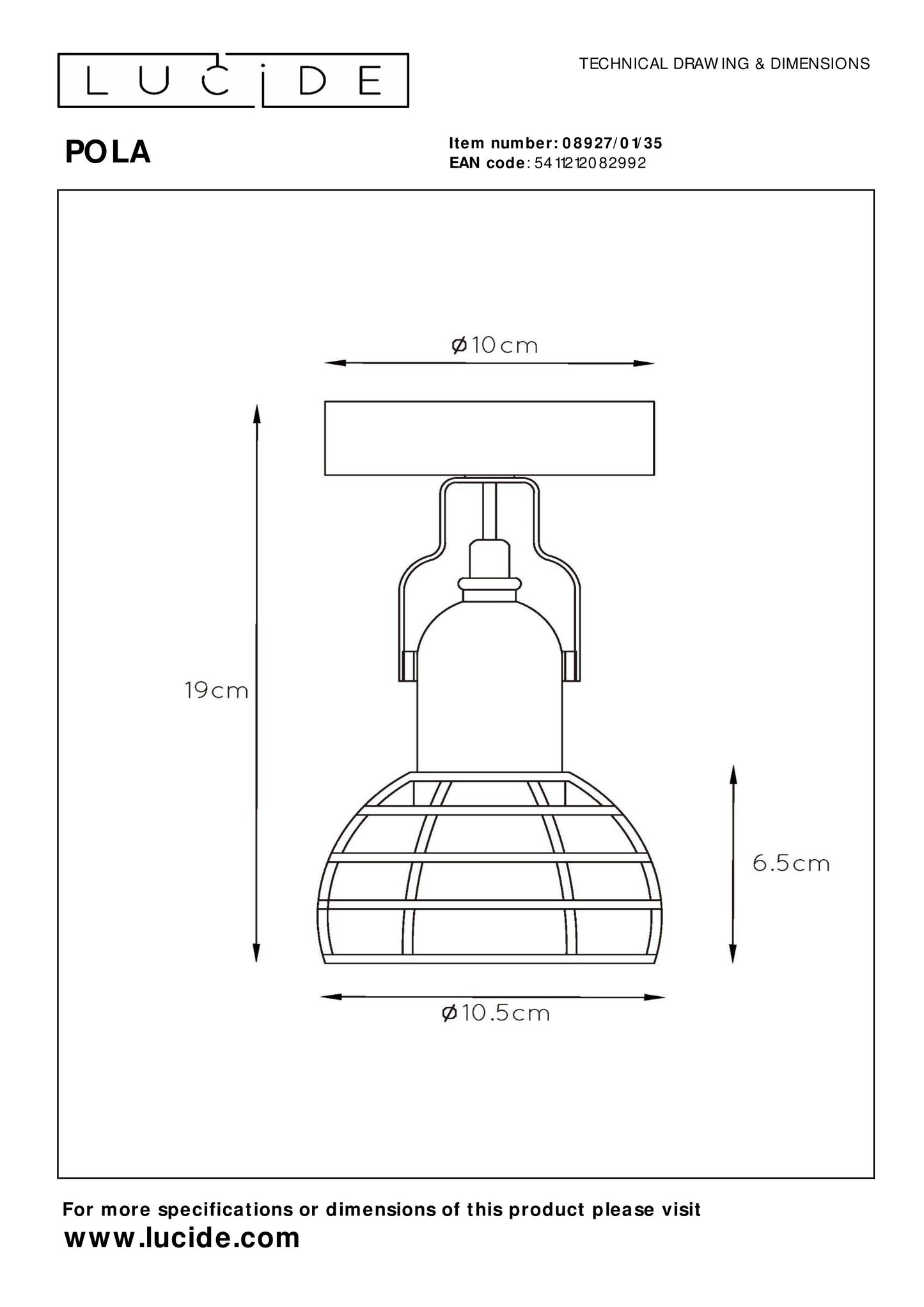 Lucide POLA - Ceiling spotlight Children - 1xE27 - Blue