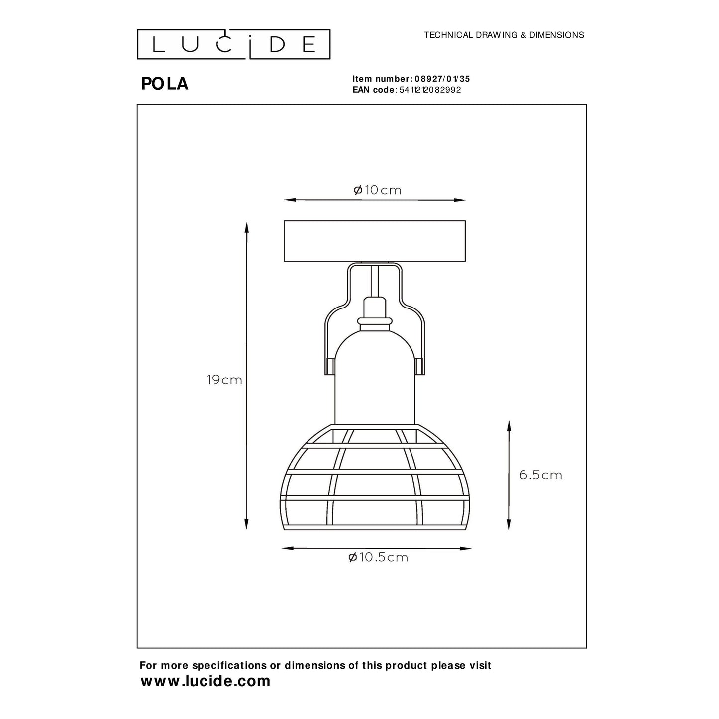 Lucide POLA - Ceiling spotlight Children - 1xE27 - Blue