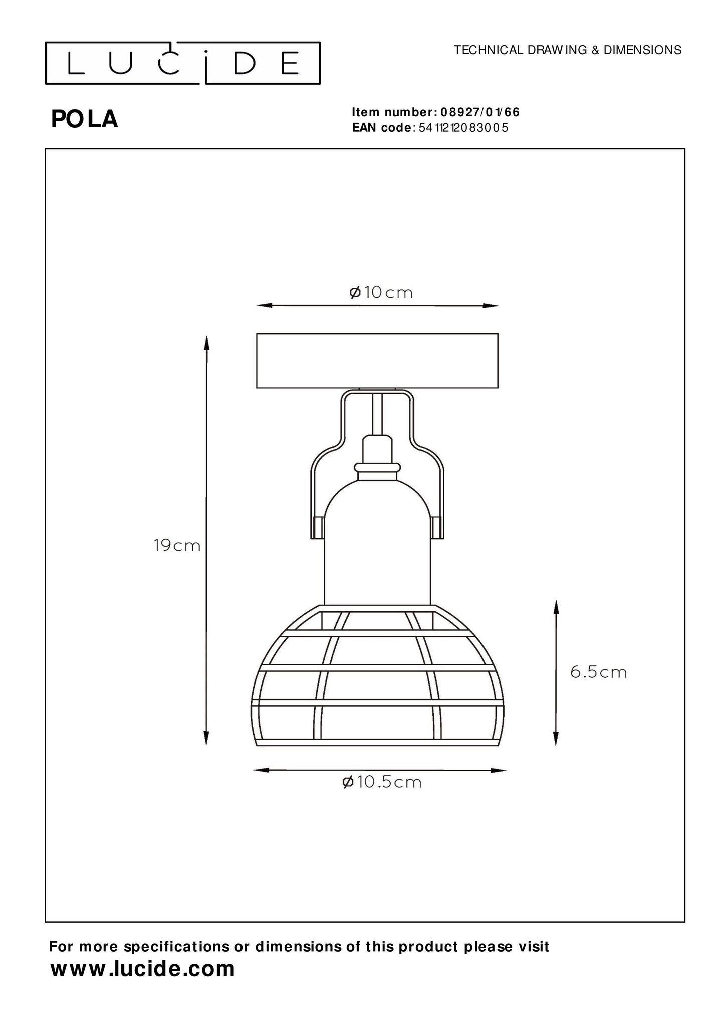 Lucide POLA - Ceiling spotlight Children - 1xE27 - Pink