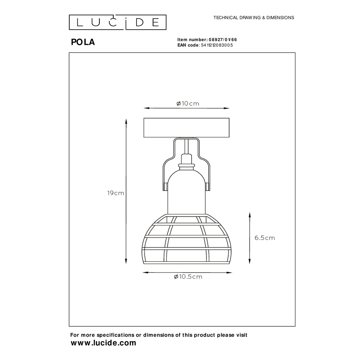 Lucide POLA - Ceiling spotlight Children - 1xE27 - Pink