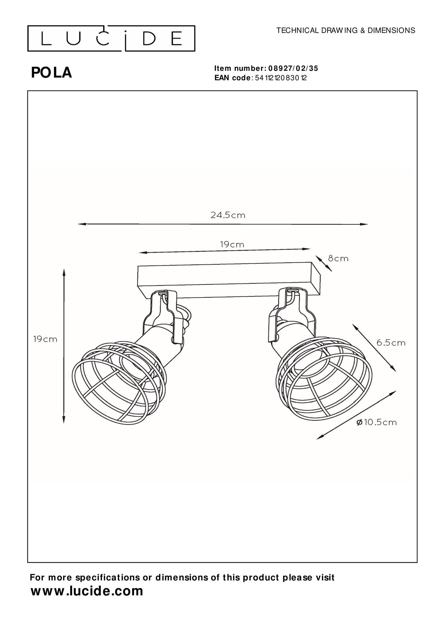 Lucide POLA - Ceiling spotlight Children - 2xE27 - Blue