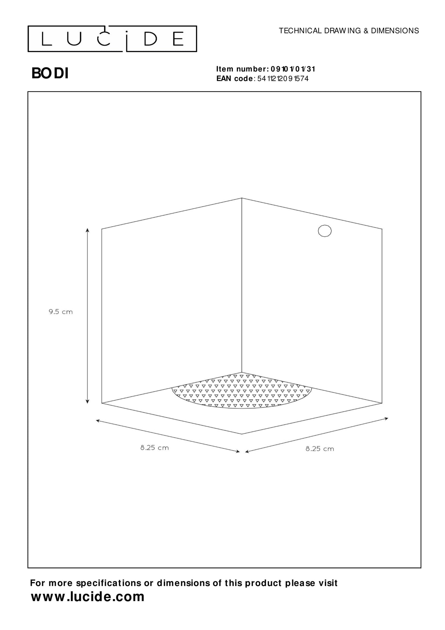 Lucide BODI - Ceiling spotlight - 1xGU10 - White