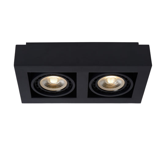 Lucide ZEFIX - Ceiling spotlight - LED Dim to warm - GU10 (ES111) - 2x12W 2200K/3000K - Black