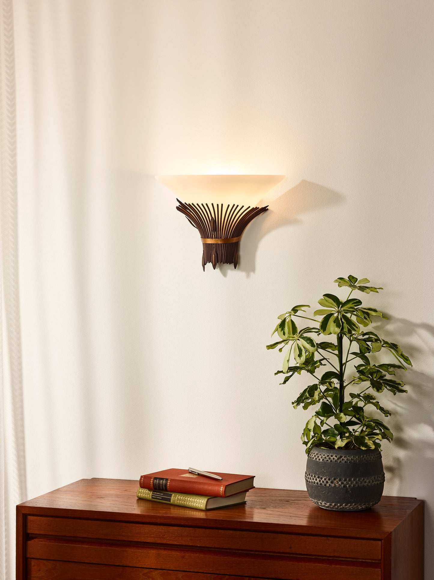 Lucide CANNA - Wall light - 1xE14 - Rust Brown