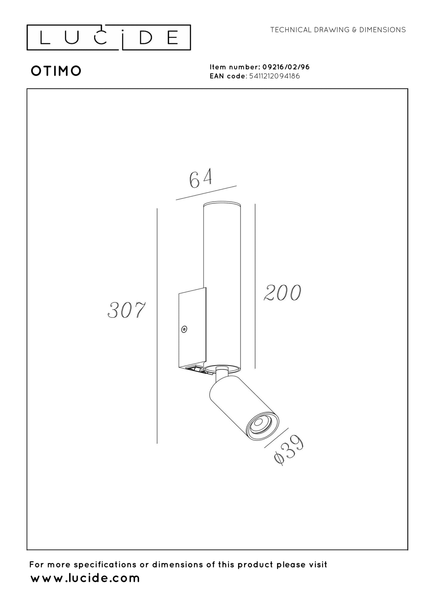 Lucide OTIMO - Wall spotlight / Wall light - 2xGU10 - Coffee | Essential