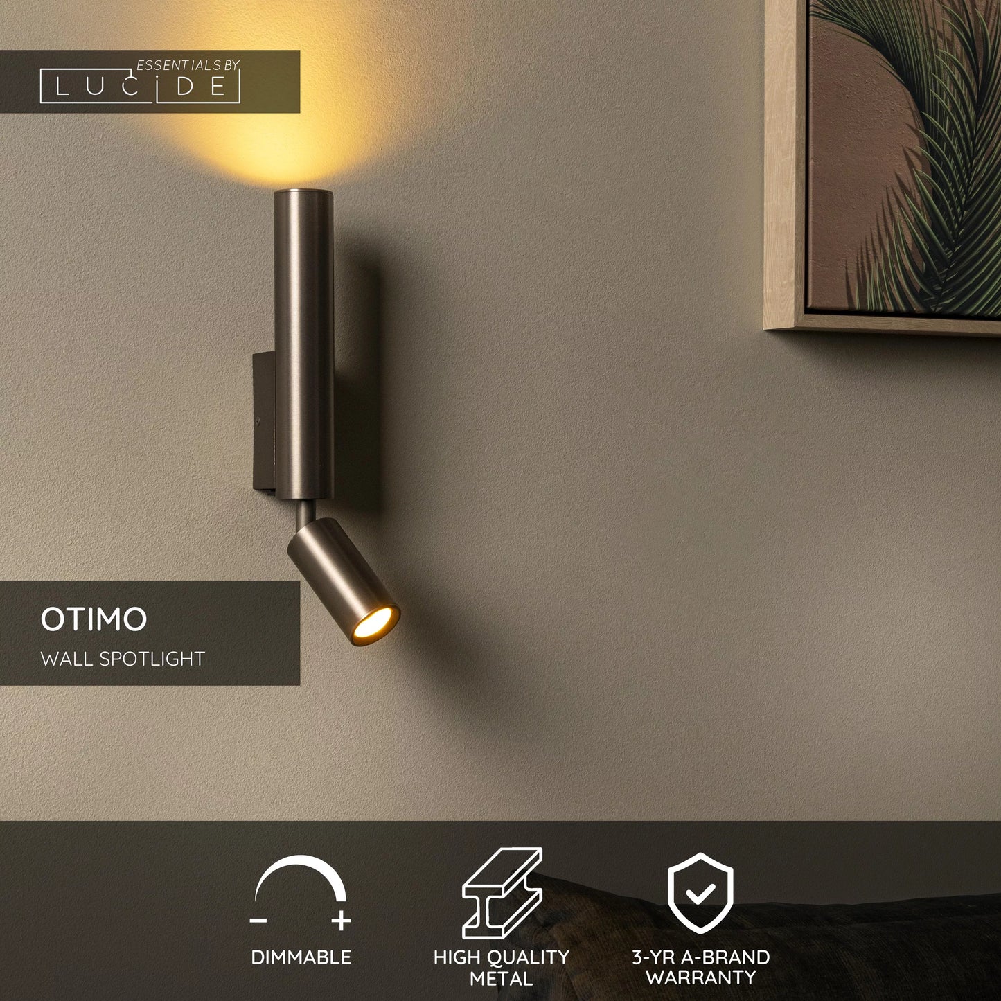Lucide OTIMO - Wall spotlight / Wall light - 2xGU10 - Coffee | Essential