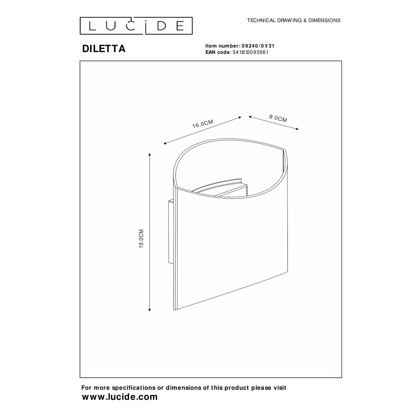 Lucide DILETTA - Wall light - 1xG9 - White