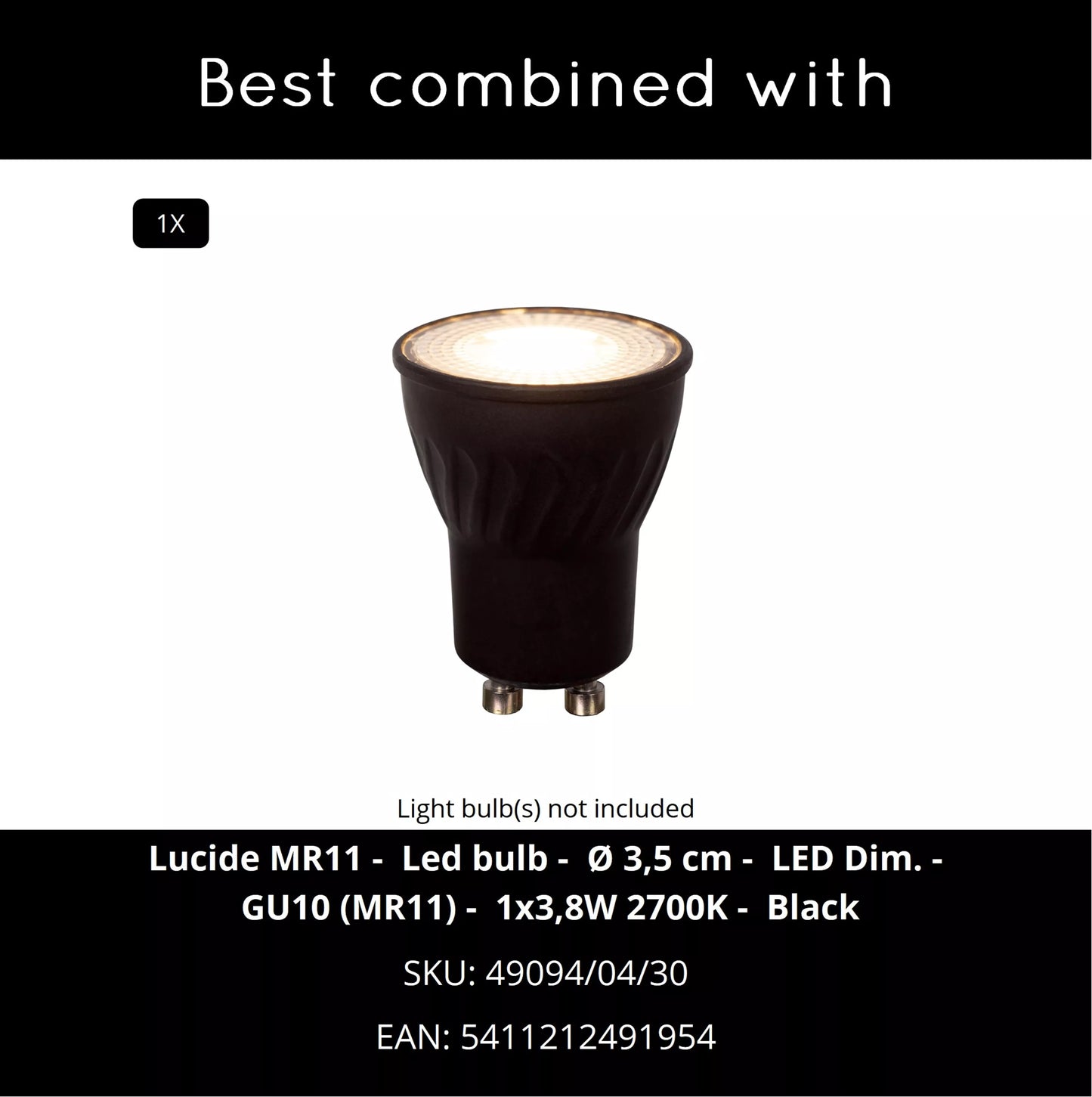 Lucide DUPLA - Wall spotlight / Wall light - 1xGU10 (MR11) - Grey iron