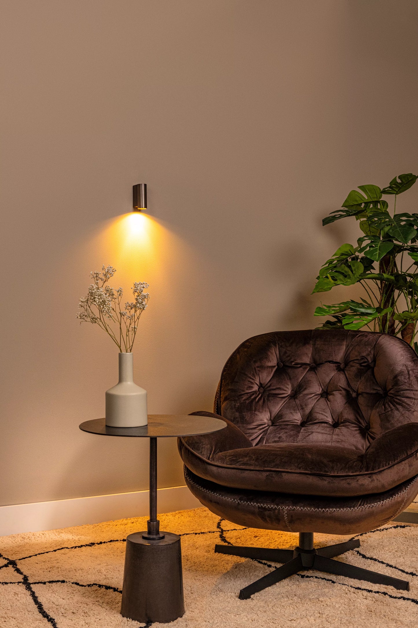 Lucide DUPLA - Wall spotlight / Wall light - 1xGU10 (MR11) - Coffee