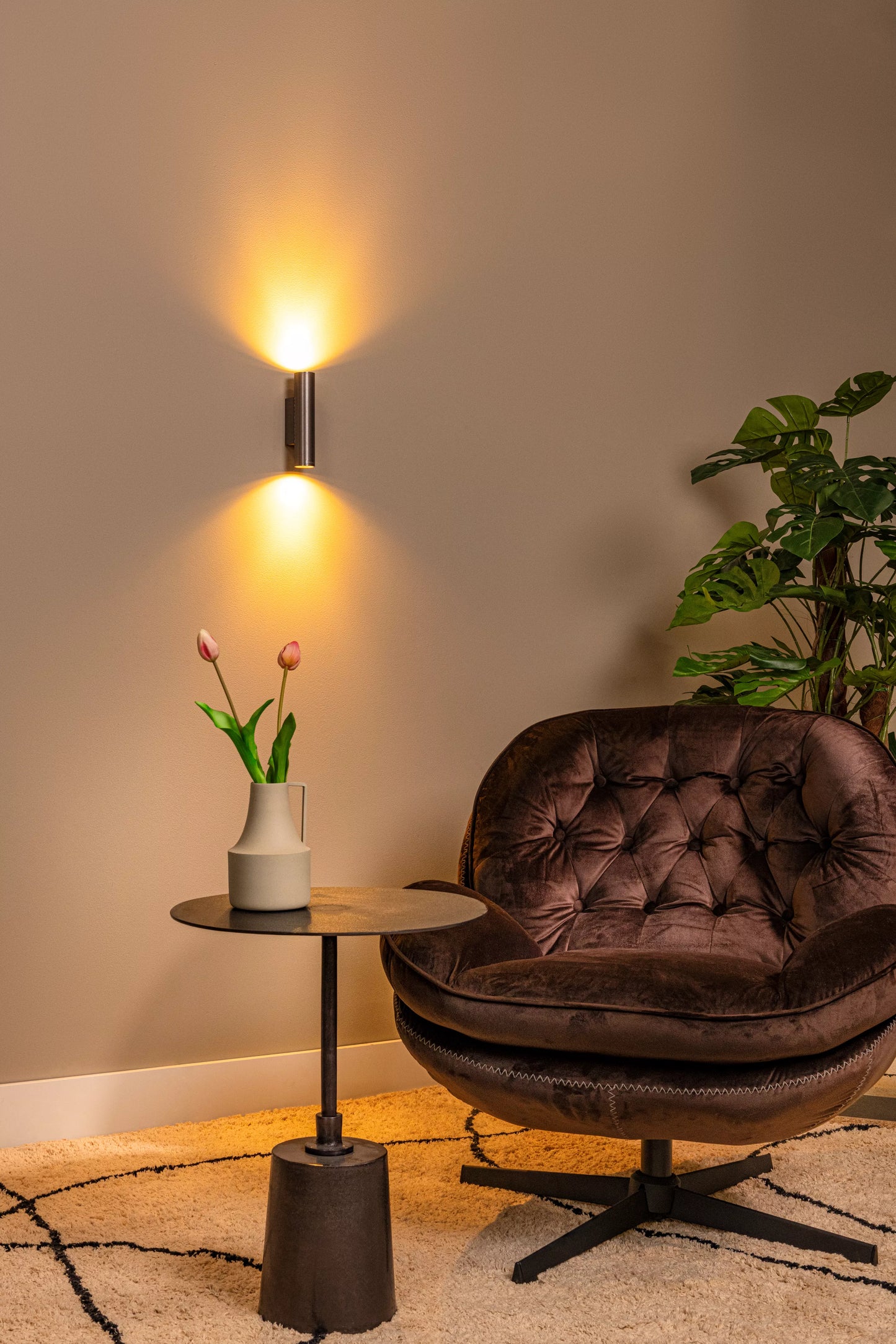 Lucide DUPLA - Wall spotlight / Wall light - 2xGU10 (MR11) - Grey iron
