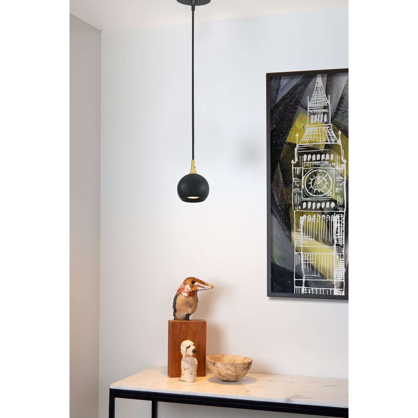 Lucide FAVORI - Pendant light - Ø 9 cm - 1xGU10 - Black