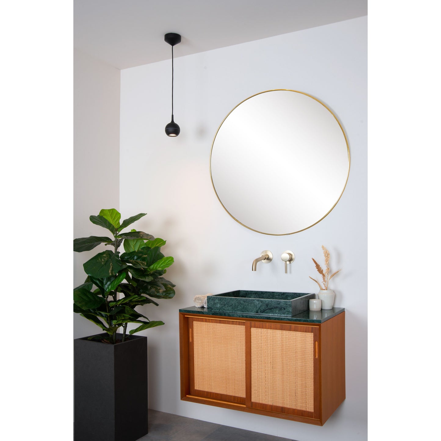 Lucide FAVORI - Pendant light Bathroom - 1xGU10 - IP44 - Black