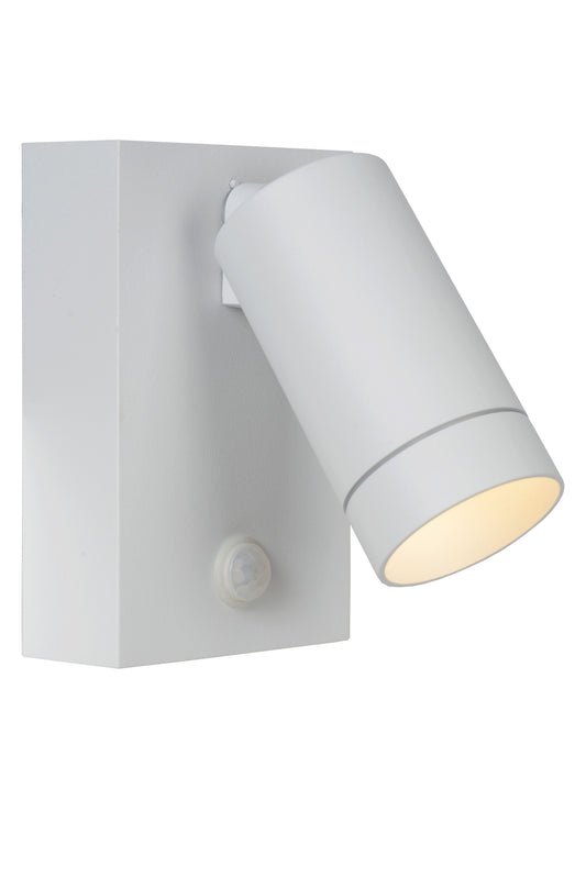 Lucide TAYLOR - Wall spotlight / Wall light Indoor/Outdoor - 1xGU10 - IP54 - Motion & Day/Night Sensor - White