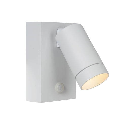 Lucide TAYLOR - Wall spotlight / Wall light Indoor/Outdoor - 1xGU10 - IP54 - Motion & Day/Night Sensor - White