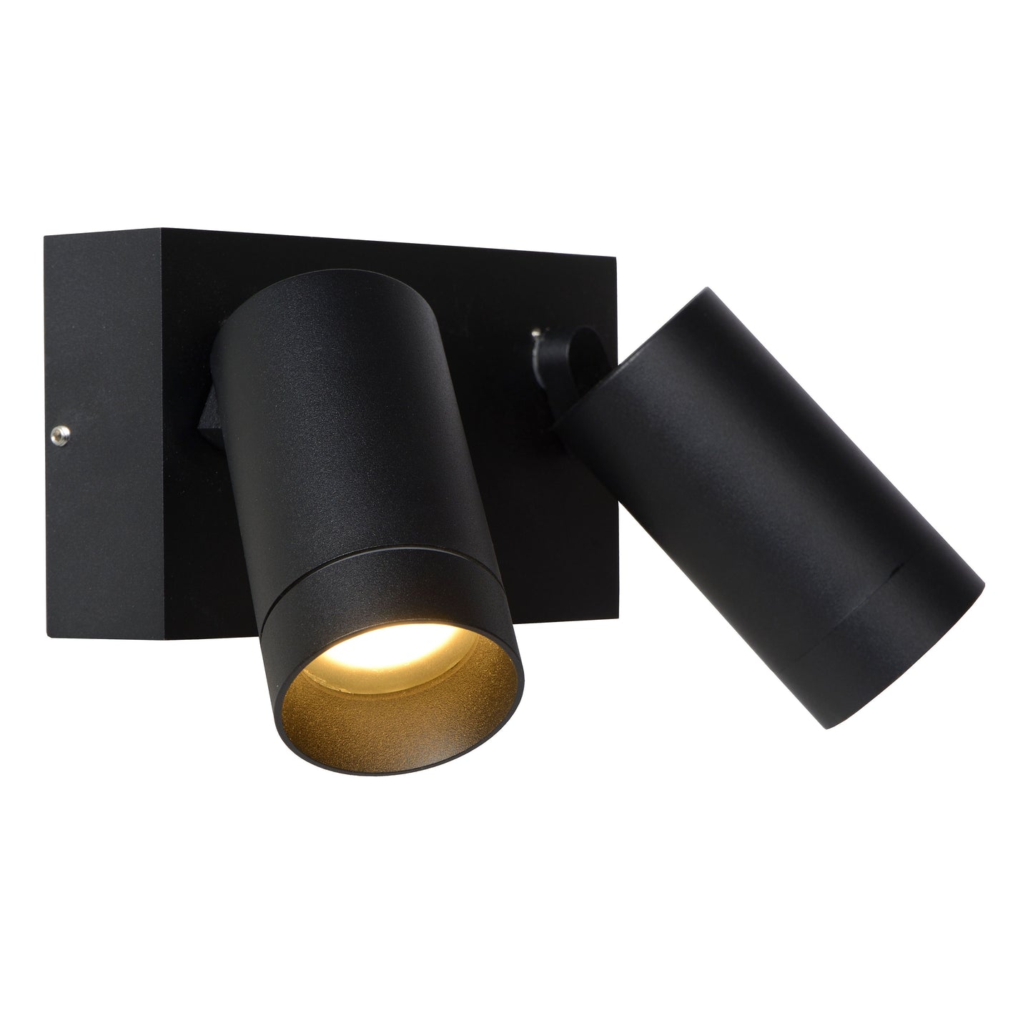 Lucide TAYLOR - Wall spotlight / Wall light Indoor/Outdoor - 2xGU10 - IP54 - Motion & Day/Night Sensor - Black