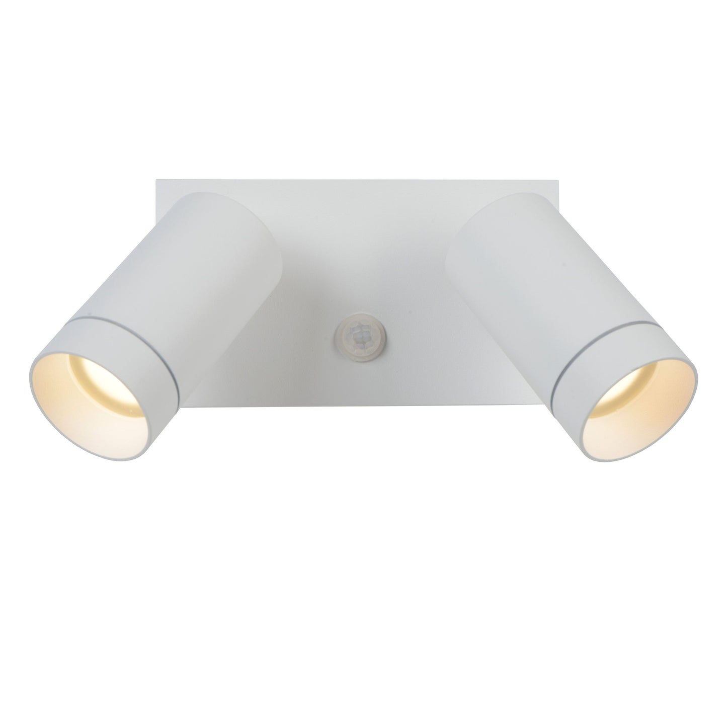 Lucide TAYLOR - Wall spotlight / Wall light Indoor/Outdoor - 2xGU10 - IP54 - Motion & Day/Night Sensor - White