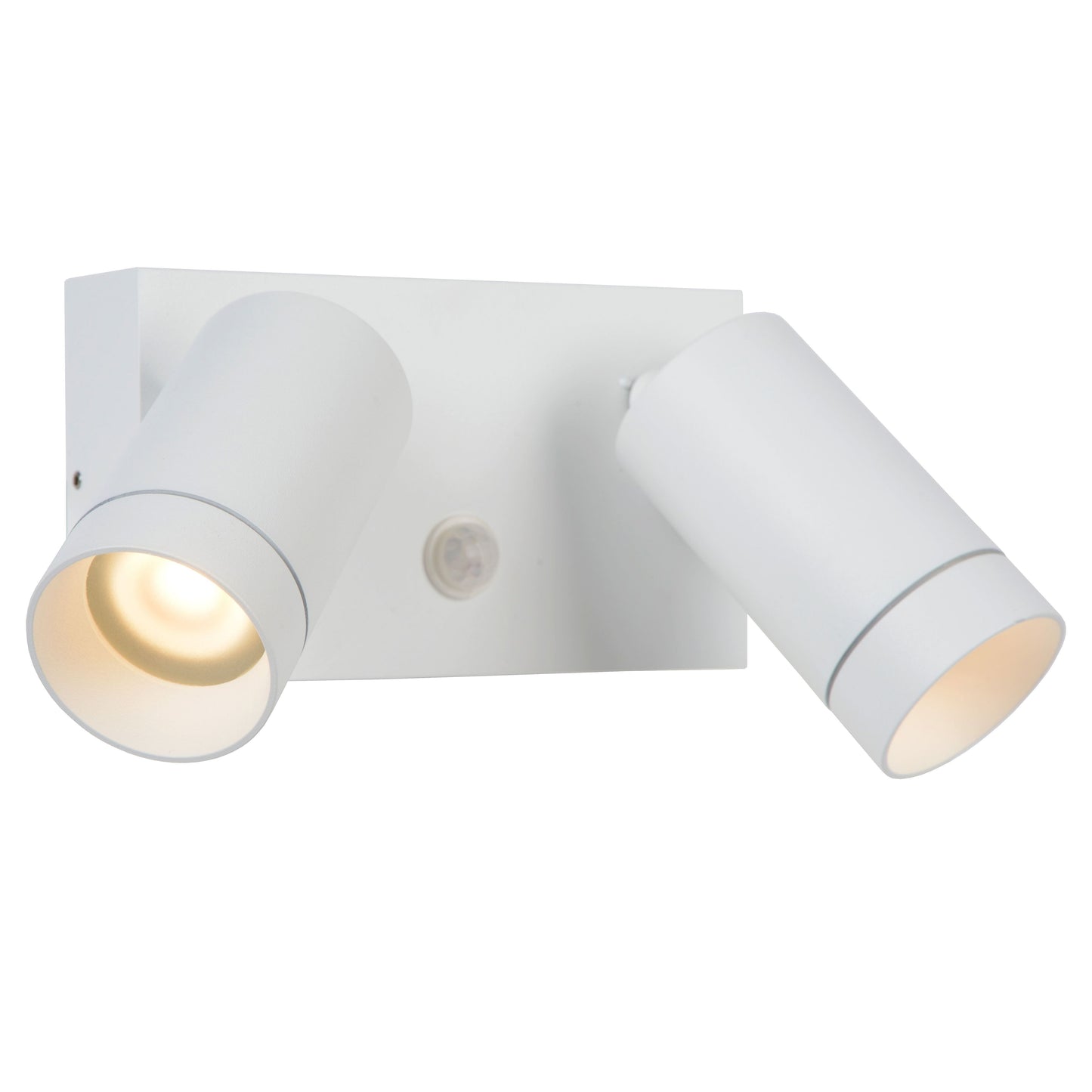 Lucide TAYLOR - Wall spotlight / Wall light Indoor/Outdoor - 2xGU10 - IP54 - Motion & Day/Night Sensor - White