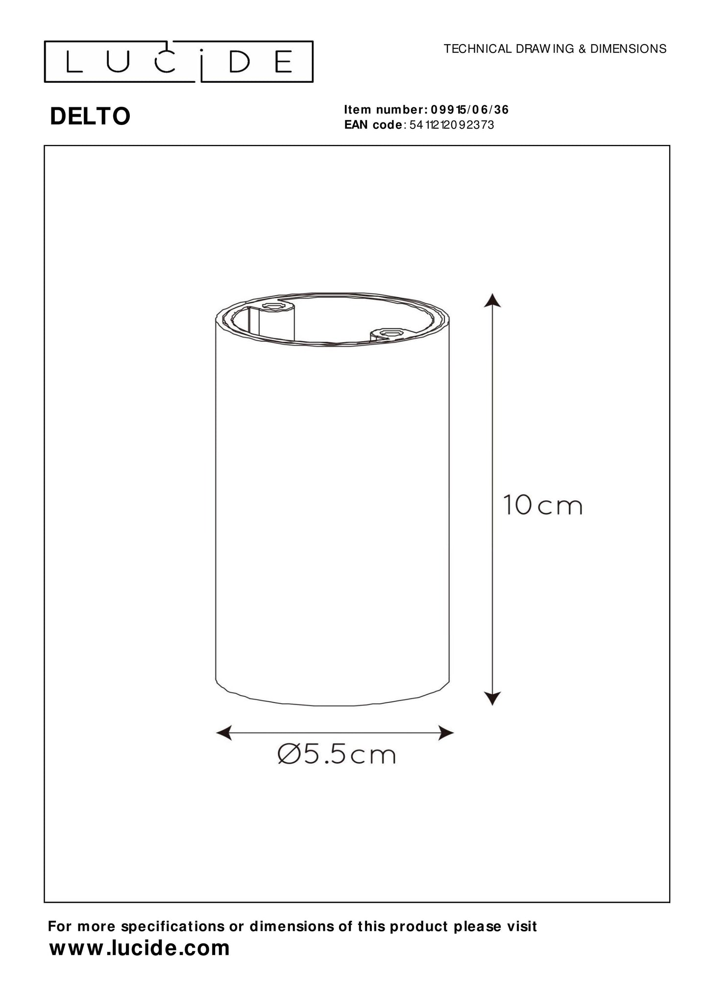 Lucide DELTO - Ceiling spotlight - Ø 5,5 cm - LED Dim to warm - GU10 - 1x5W 2200K/3000K - Grey