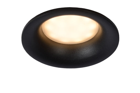 Lucide ZIVA - Recessed spotlight Bathroom - Ø 8,4 cm - 1xGU10 - IP44 - Black