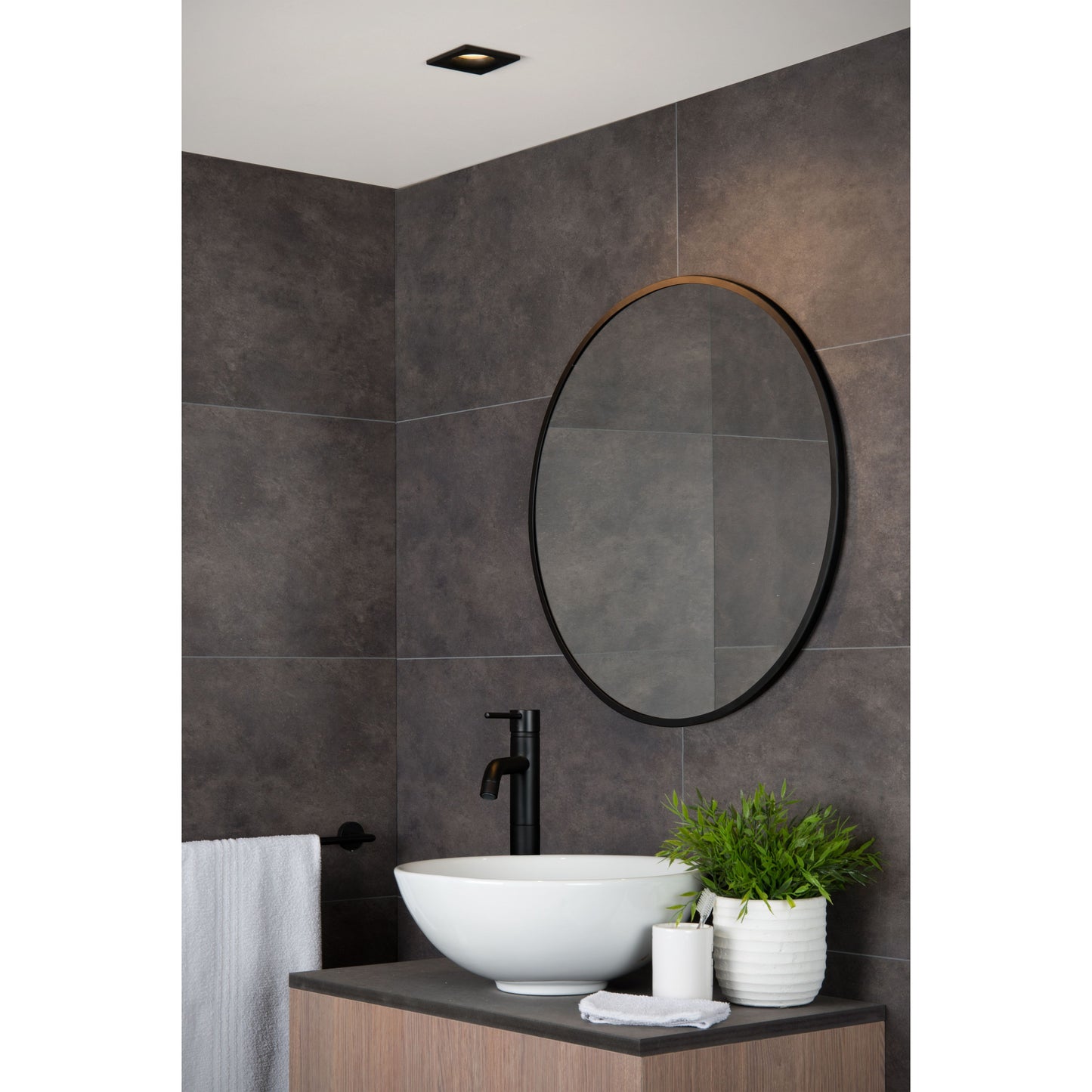 Lucide ZIVA - Recessed spotlight Bathroom - 1xGU10 - IP44 - Black