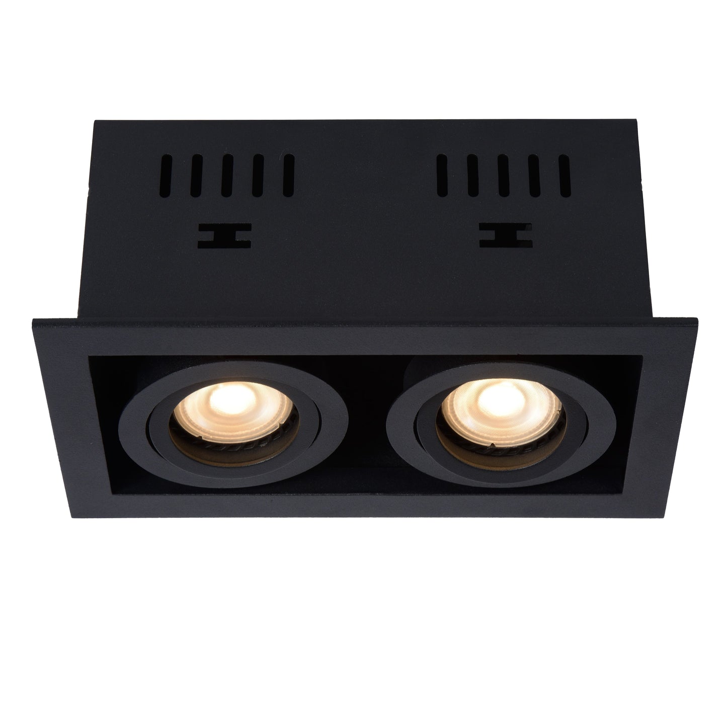 Lucide CHIMNEY - Recessed spotlight - 2xGU10 - Black