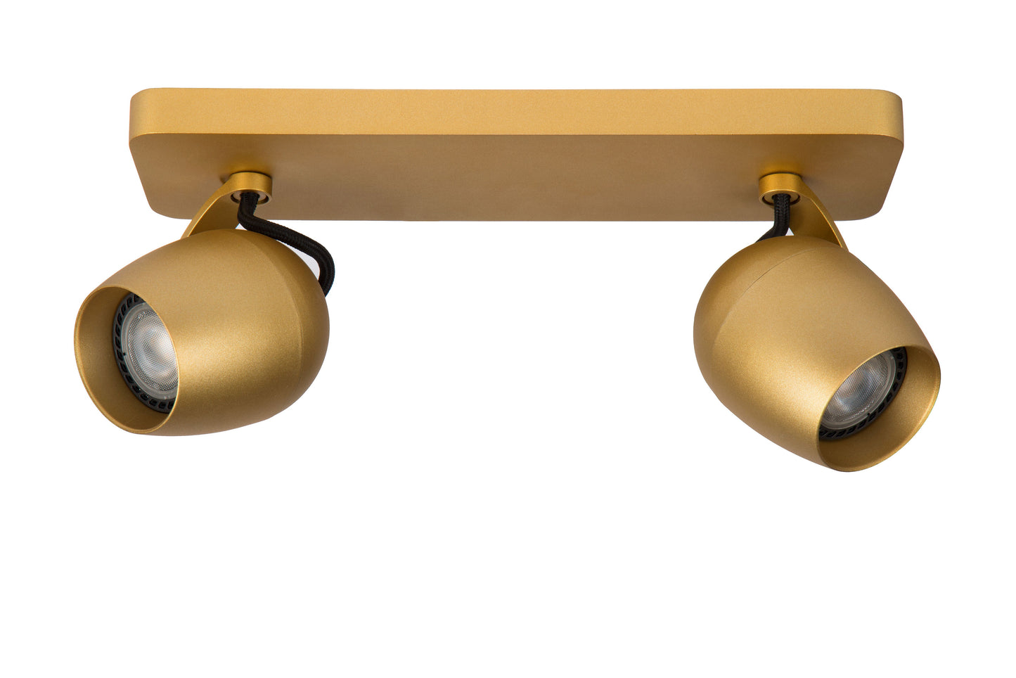 Lucide PRESTON - Ceiling spotlight - LED Dim to warm - GU10 - 2x5W 2200K/3000K - Matt Gold / Brass