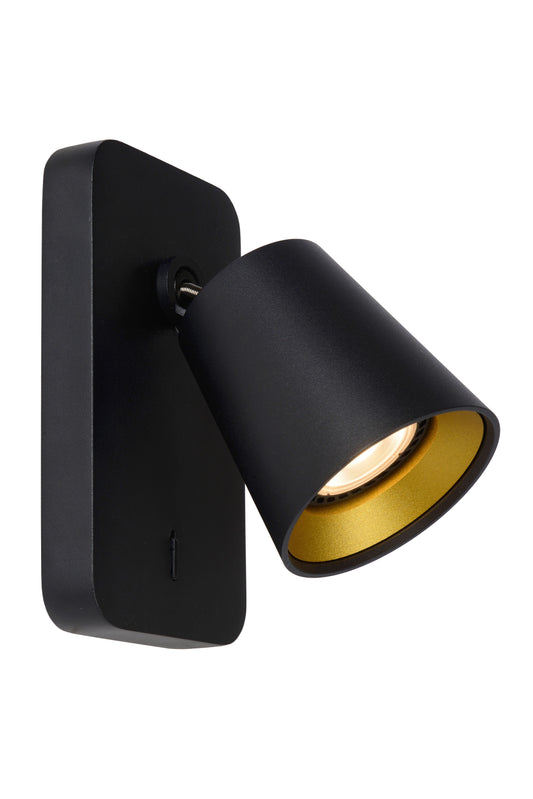 Lucide TURNON - Bedside lamp / Wall light - LED Dim to warm - GU10 - 1x5W 2200K/3000K - Black