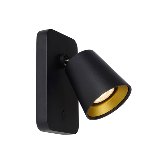 Lucide TURNON - Bedside lamp / Wall light - LED Dim to warm - GU10 - 1x5W 2200K/3000K - Black