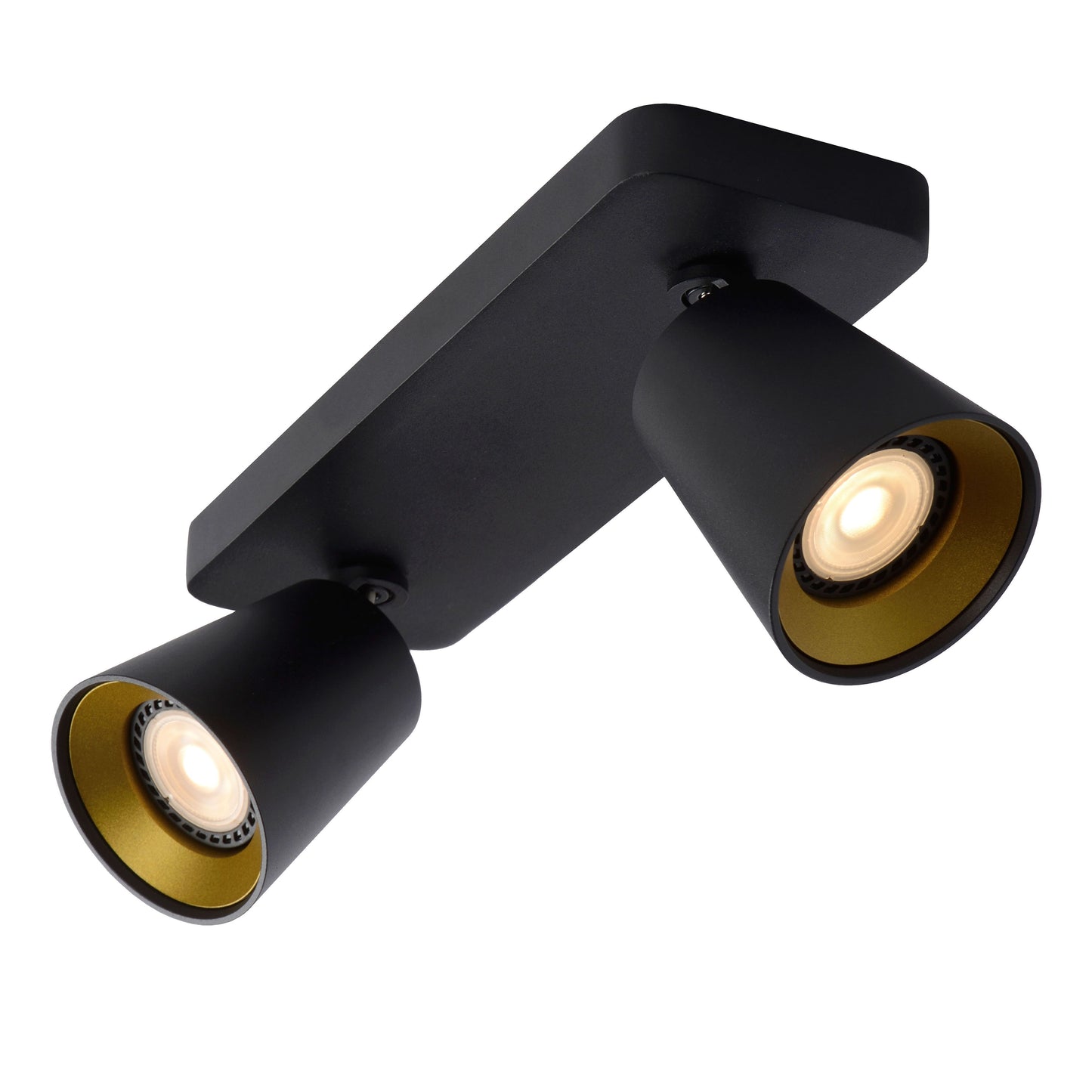 Lucide TURNON - Ceiling spotlight - LED Dim to warm - GU10 - 2x5W 2200K/3000K - Black