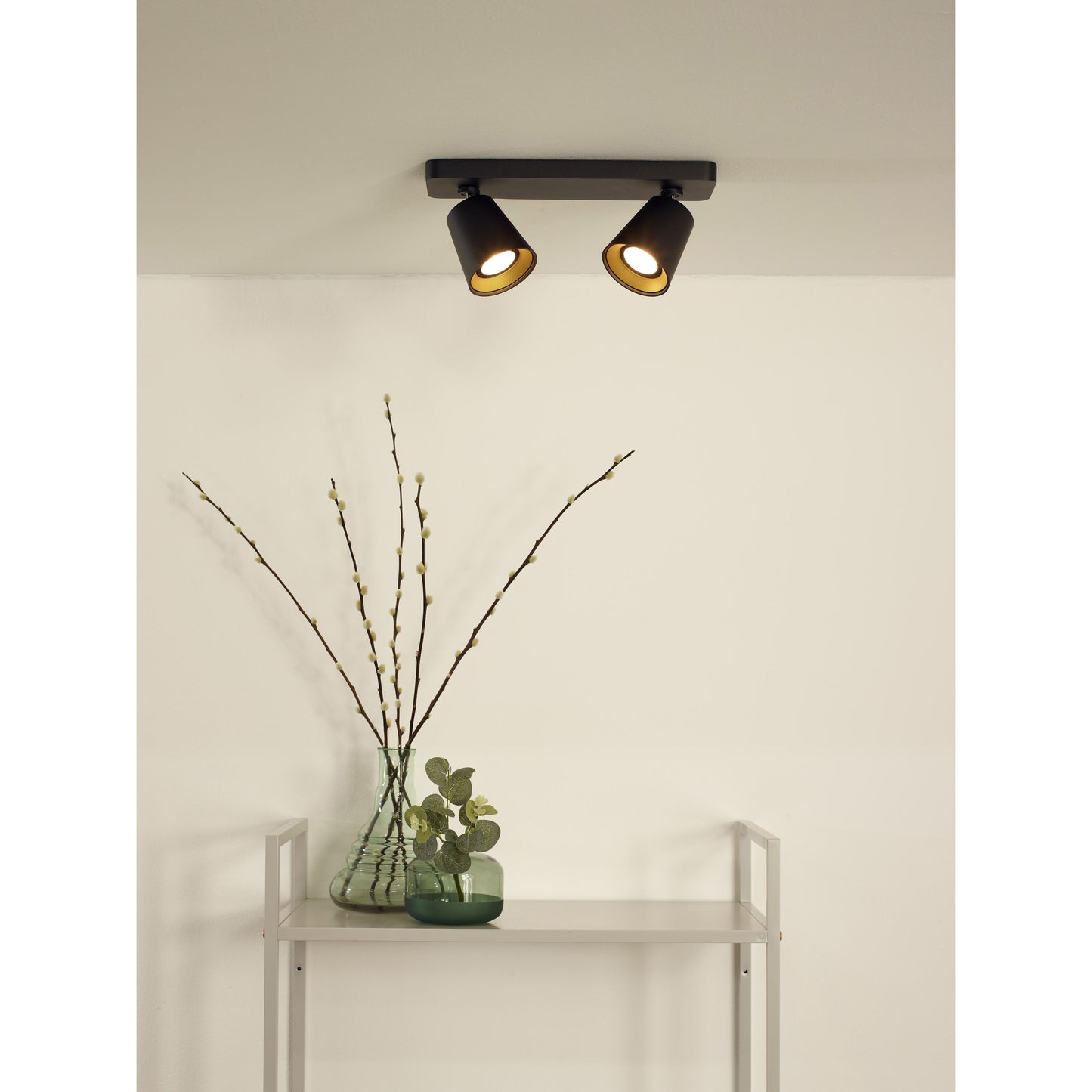 Lucide TURNON - Ceiling spotlight - LED Dim to warm - GU10 - 2x5W 2200K/3000K - Black