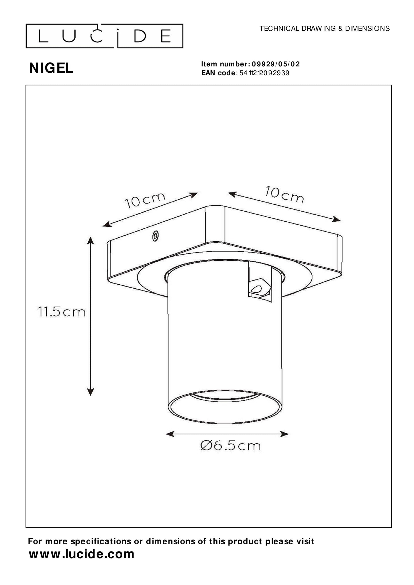 Lucide NIGEL - Ceiling spotlight - LED Dim to warm - GU10 - 1x5W 2200K/3000K - Matt Gold / Brass