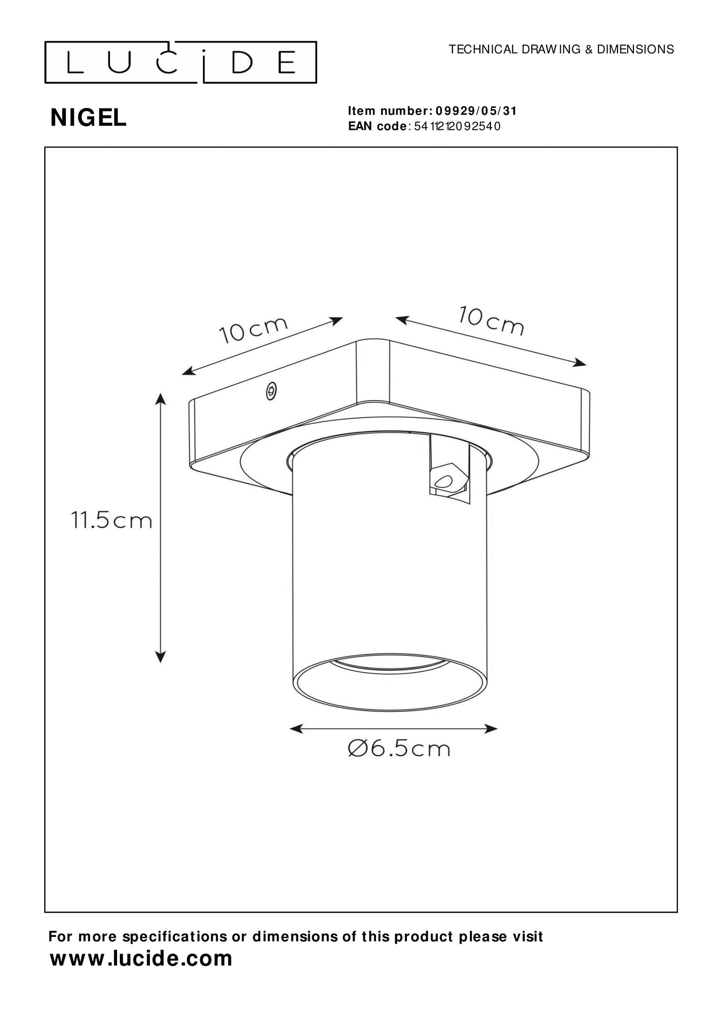 Lucide NIGEL - Ceiling spotlight - LED Dim to warm - GU10 - 1x5W 2200K/3000K - White