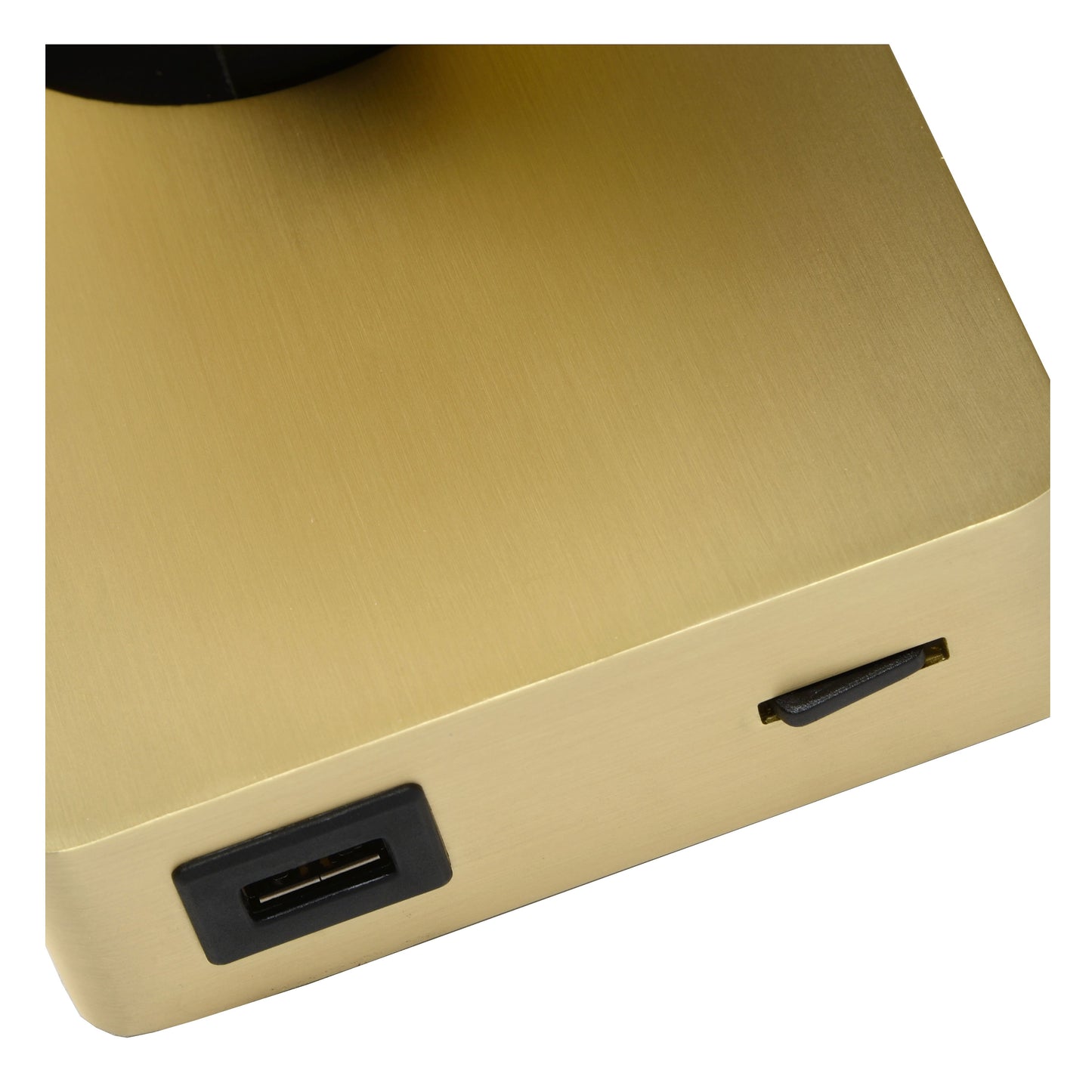 Lucide NIGEL - Bedside lamp / Wall light - LED Dim. - GU10 - 1x5W 2200K/3000K - With USB charging point - Matt Gold / Brass