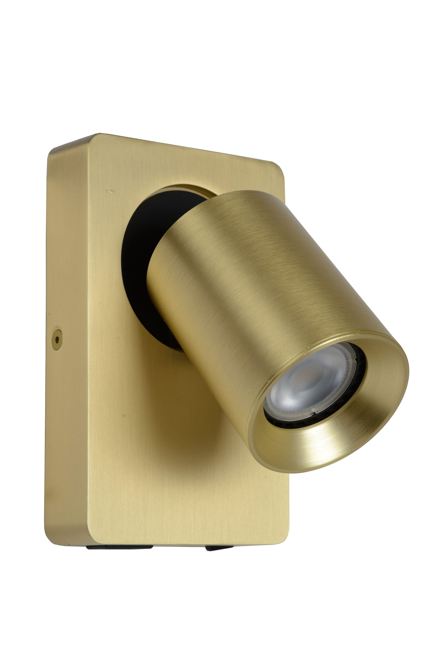 Lucide NIGEL - Bedside lamp / Wall light - LED Dim. - GU10 - 1x5W 2200K/3000K - With USB charging point - Matt Gold / Brass