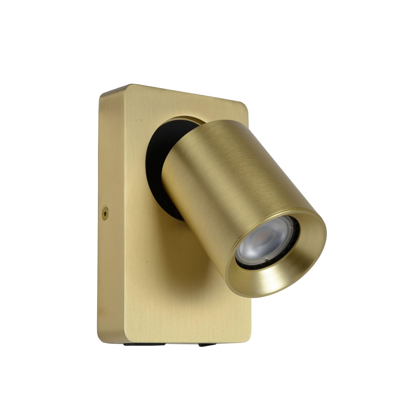 Lucide NIGEL - Bedside lamp / Wall light - LED Dim. - GU10 - 1x5W 2200K/3000K - With USB charging point - Matt Gold / Brass