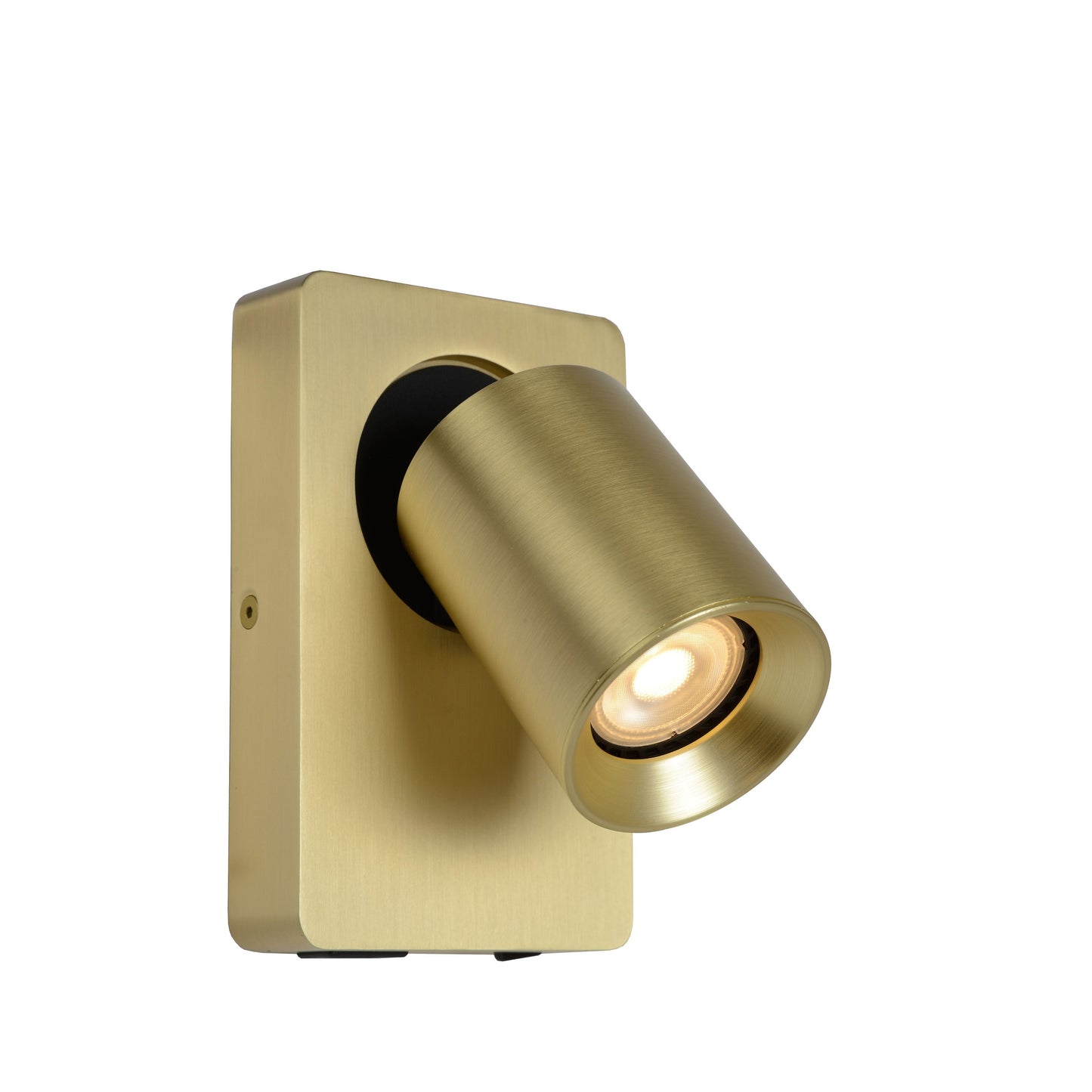 Lucide NIGEL - Bedside lamp / Wall light - LED Dim. - GU10 - 1x5W 2200K/3000K - With USB charging point - Matt Gold / Brass