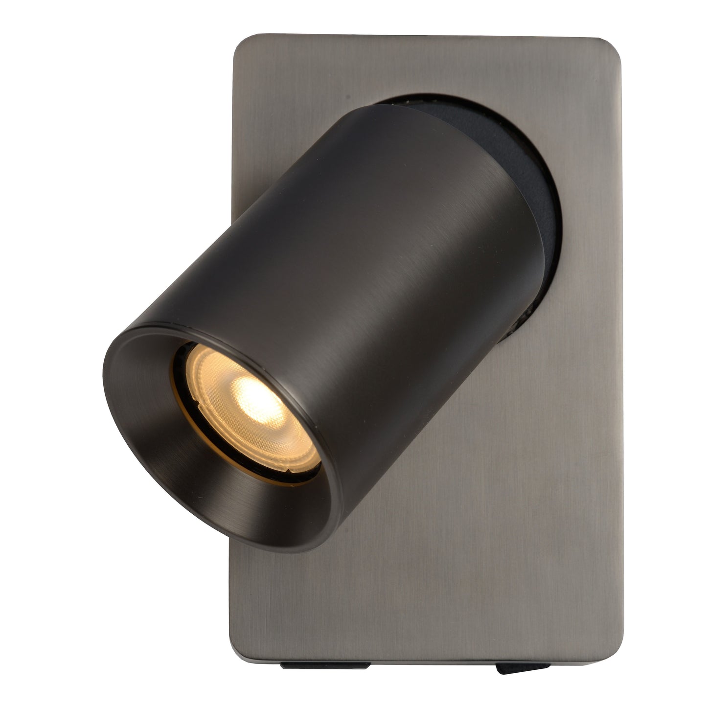 Lucide NIGEL - Bedside lamp / Wall light - LED Dim. - GU10 - 1x5W 2200K/3000K - With USB charging point - Anthracite