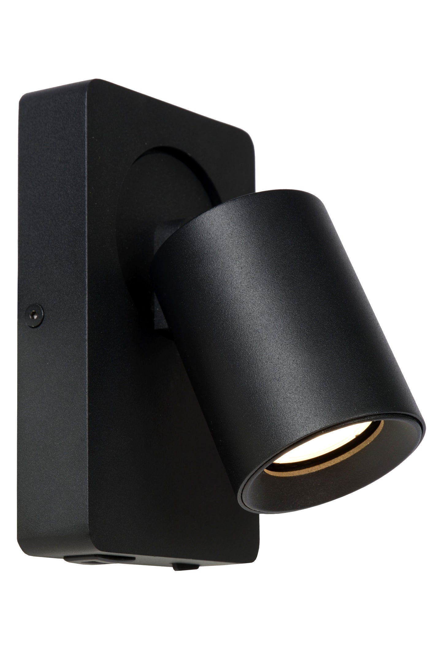 Lucide NIGEL - Bedside lamp / Wall light - LED Dim. - GU10 - 1x5W 2200K/3000K - With USB charging point - Black