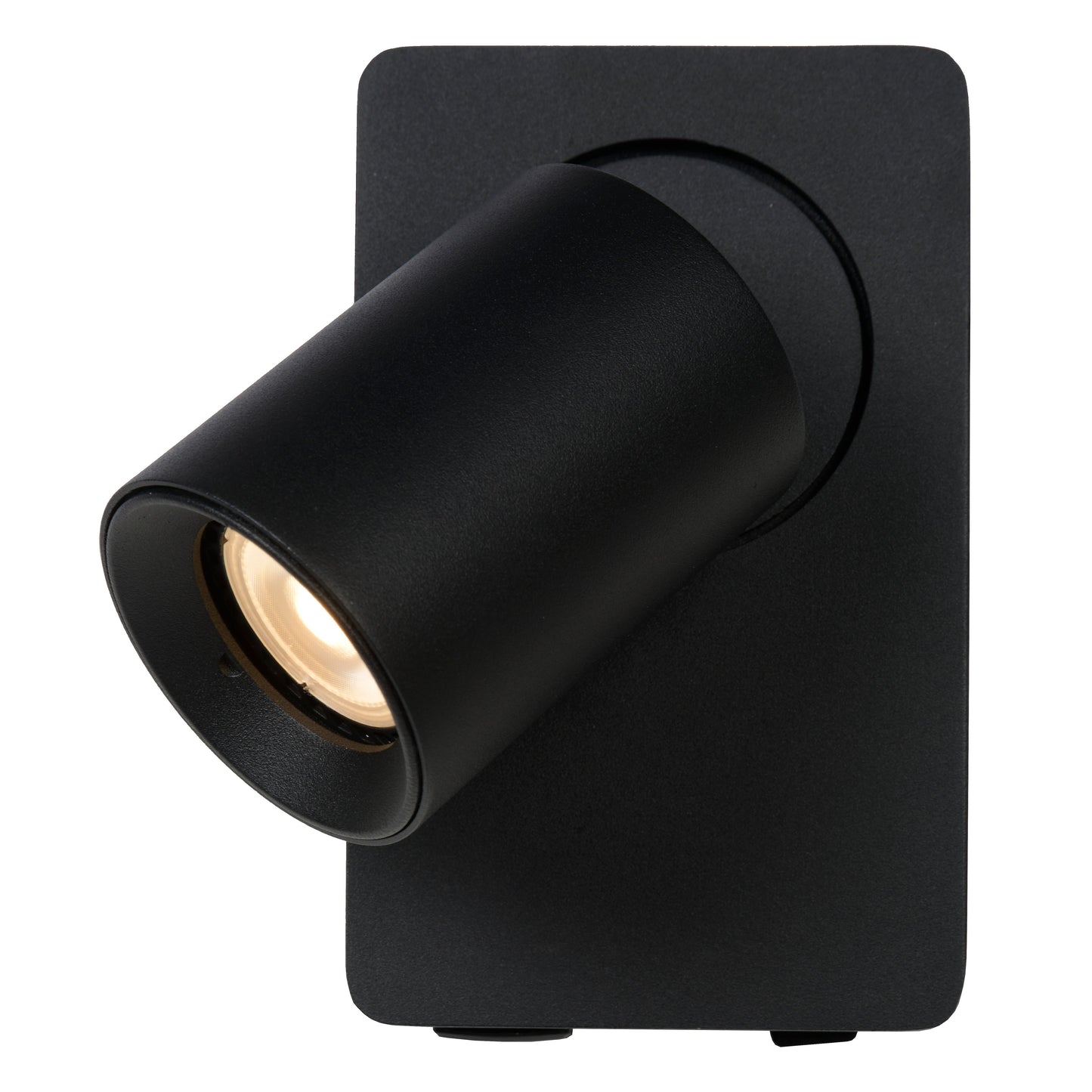 Lucide NIGEL - Bedside lamp / Wall light - LED Dim. - GU10 - 1x5W 2200K/3000K - With USB charging point - Black