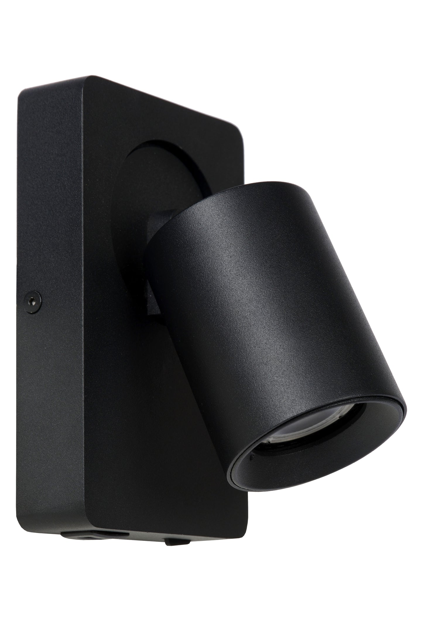 Lucide NIGEL - Bedside lamp / Wall light - LED Dim. - GU10 - 1x5W 2200K/3000K - With USB charging point - Black