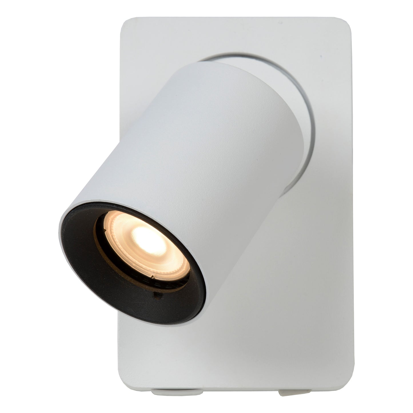 Lucide NIGEL - Bedside lamp / Wall light - LED Dim. - GU10 - 1x5W 2200K/3000K - With USB charging point - White