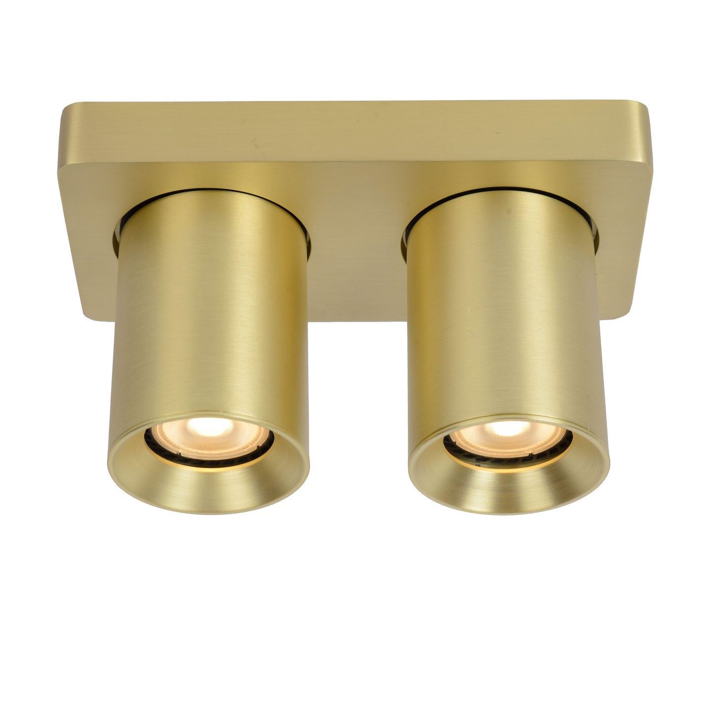 Lucide NIGEL - Ceiling spotlight - LED Dim to warm - GU10 - 2x5W 2200K/3000K - Matt Gold / Brass