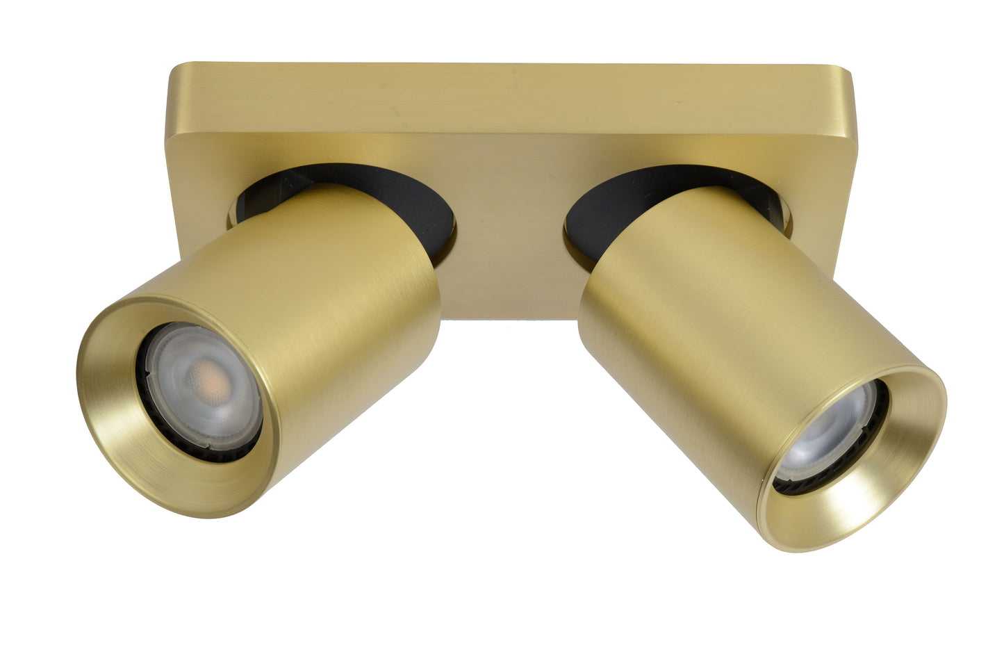 Lucide NIGEL - Ceiling spotlight - LED Dim to warm - GU10 - 2x5W 2200K/3000K - Matt Gold / Brass