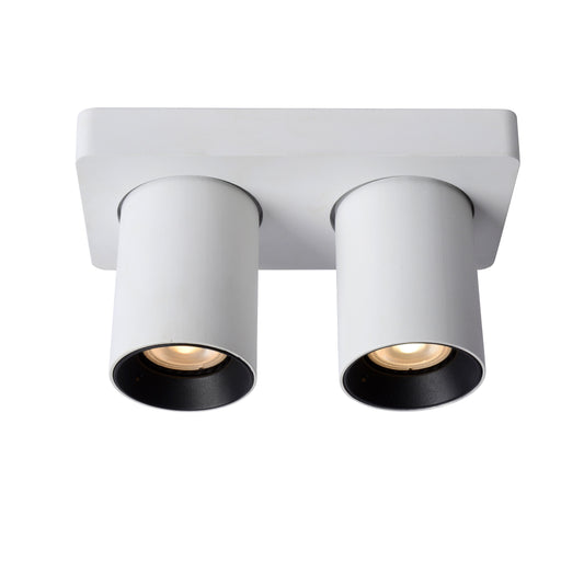 Lucide NIGEL - Ceiling spotlight - LED Dim to warm - GU10 - 2x5W 2200K/3000K - White