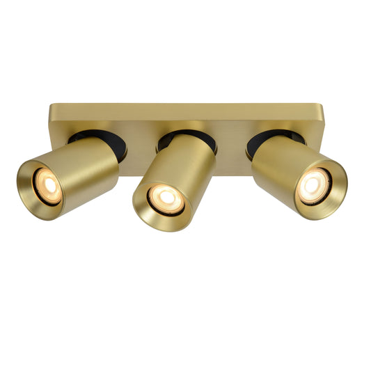 Lucide NIGEL - Ceiling spotlight - LED Dim to warm - GU10 - 3x5W 2200K/3000K - Matt Gold / Brass