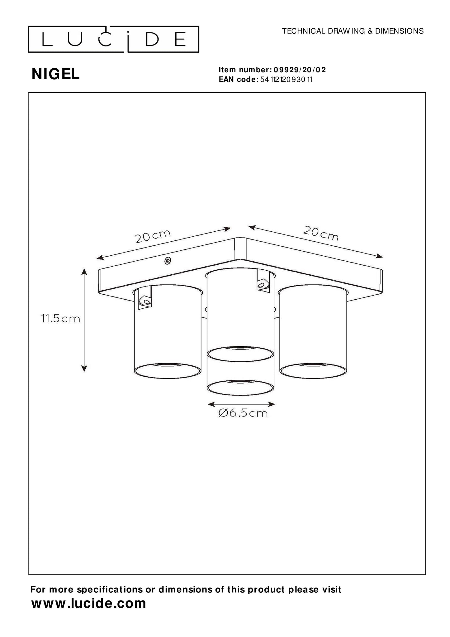 Lucide NIGEL - Ceiling spotlight - LED Dim to warm - GU10 - 4x5W 2200K/3000K - Matt Gold / Brass