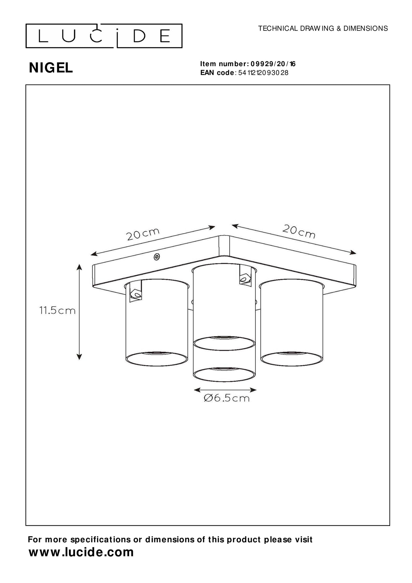 Lucide NIGEL - Ceiling spotlight - LED Dim to warm - GU10 - 4x5W 2200K/3000K - Anthracite