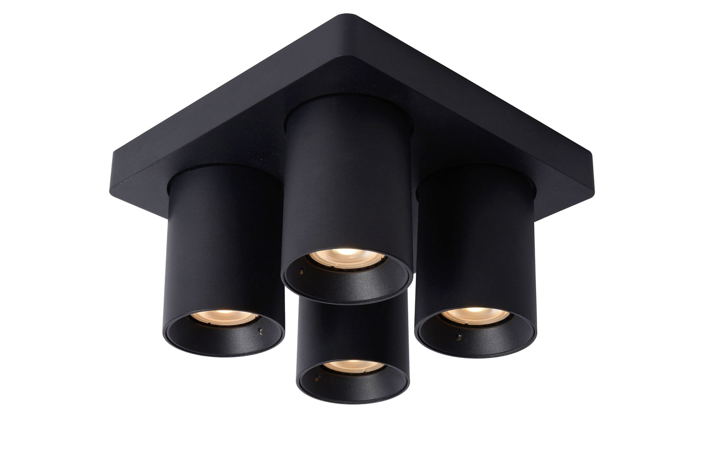 Lucide NIGEL - Ceiling spotlight - LED Dim to warm - GU10 - 4x5W 2200K/3000K - Black